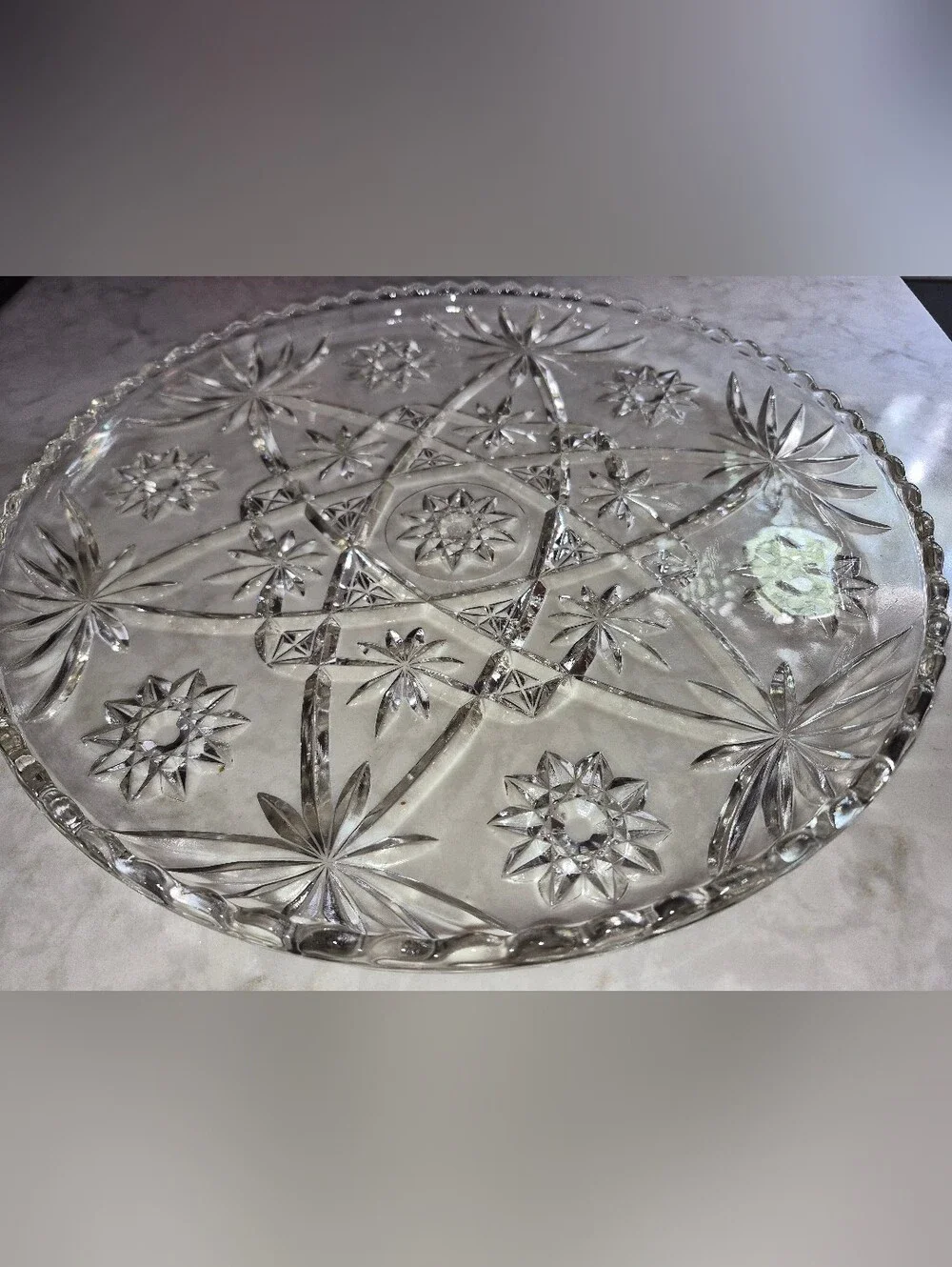 Vintage Anchor Hocking Early American Prescut (EAPC) clear glass Plate/Tray,1960